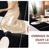 Ultra Soft Area Rug, Non Slip, Stain Resistant, Washable Area Rugs for Living Room, Bedroom, Sleek Earthy Ogee Motif(Black)