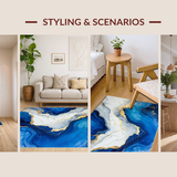 Luxurious Blue and Gold Abstract(Blue)