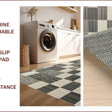 Ultra Soft Area Rug, Non Slip, Stain Resistant, Washable Area Rugs for Living Room, Bedroom, Faux Wool Plaid Checkered(Gray)