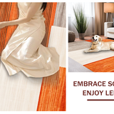 Ultra Soft Area Rug, Non Slip, Stain Resistant, Washable Area Rugs for Living Room, Bedroom, Bold Textured Geometric Arrangement(Orange)