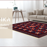 Ultra Soft Area Rug, Non Slip, Stain Resistant, Washable Area Rugs for Living Room, Bedroom, Red Blue Pentagram Kitchen Absorbent Mat(Red)
