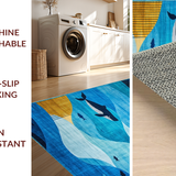 Ultra Soft Area Rug, Non Slip, Stain Resistant, Washable Area Rugs for Living Room, Bedroom, Trendy Blue Toned Aesthetic(Blue)