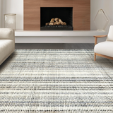 Ultra Soft Area Rug, Non Slip, Stain Resistant, Washable Area Rugs for Living Room, Bedroom, Reversible Black and White Striped Area Rug, Farmhouse Decor, Geomtric Spots(Gray)