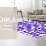 Ultra Soft Area Rug, Non Slip, Stain Resistant, Washable Area Rugs for Living Room, Bedroom, Whimsical Wavy Checkerboard Aesthetic(Purple)