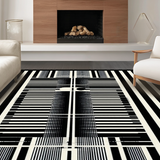 Ultra Soft Area Rug, Non Slip, Stain Resistant, Washable Area Rugs for Living Room, Bedroom, Unique Minimalist Animal Theme(Black)