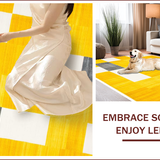 Ultra Soft Area Rug, Non Slip, Stain Resistant, Washable Area Rugs for Living Room, Bedroom, Contemporary Yellow Diamond Design(Yellow)