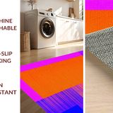 Ultra Soft Area Rug, Non Slip, Stain Resistant, Washable Area Rugs for Living Room, Bedroom, Contemporary Bright Sensory Composition(Orange)