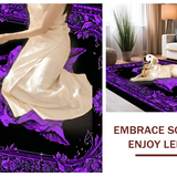 Ultra Soft Area Rug, Non Slip, Stain Resistant, Washable Area Rugs for Living Room, Bedroom, Mystical Skull Patterned Art(Purple)