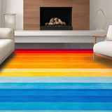 Ultra Soft Area Rug, Non Slip, Stain Resistant, Washable Area Rugs for Living Room, Bedroom, Artistic Contemporary Rainbow Flow(Orange)