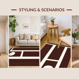 Ultra Soft Area Rug, Non Slip, Stain Resistant, Washable Area Rugs for Living Room, Bedroom, Whimsical Child-Friendly Baseball Design(Brown)