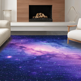 Ultra Soft Area Rug, Non Slip, Stain Resistant, Washable Area Rugs for Living Room, Bedroom, Striking Starfield Visual Experience(Purple)
