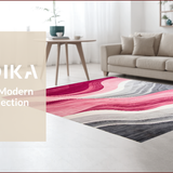 Ultra Soft Area Rug, Non Slip, Stain Resistant, Washable Area Rugs for Living Room, Bedroom, Chic Pink Gray Visual Harmony(Pink)