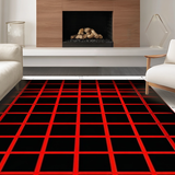 Ultra Soft Area Rug, Non Slip, Stain Resistant, Washable Area Rugs for Living Room, Bedroom, Contemporary Black and White Design(Red)