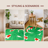Ultra Soft Area Rug, Non Slip, Stain Resistant, Washable Area Rugs for Living Room, Bedroom, Serene Coastal Aquatic Vibes(Green)