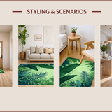Ultra Soft Area Rug, Non Slip, Stain Resistant, Washable Area Rugs for Living Room, Bedroom, Lush Nature-Inspired Patterned Surface(Green)