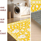Ultra Soft Area Rug, Non Slip, Stain Resistant, Washable Area Rugs for Living Room, Bedroom, Sunny Textured Coastal Vibe(Yellow)