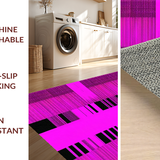 Ultra Soft Area Rug, Non Slip, Stain Resistant, Washable Area Rugs for Living Room, Bedroom, Funky Artistic Striped Design(Pink)