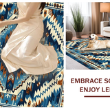 Contemporary Textured Blue Motif(Blue)