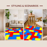 Bright Primary Color Interlocking Design(Red)