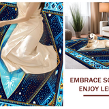 Ethnic Blue Toned Medallion Design(Blue)