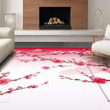 Ultra Soft Area Rug, Non Slip, Stain Resistant, Washable Area Rugs for Living Room, Bedroom, Pastel Gradient Blossom Pattern(Red)