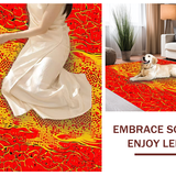 Ultra Soft Area Rug, Non Slip, Stain Resistant, Washable Area Rugs for Living Room, Bedroom, Contemporary 3D Flame Art Vibe(Red)