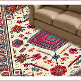 Ultra Soft Area Rug, Non Slip, Stain Resistant, Washable Area Rugs for Living Room, Bedroom, Non Slip Colorful Kitchen Area Rug for Families(White)