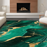 Ultra Soft Area Rug, Non Slip, Stain Resistant, Washable Area Rugs for Living Room, Bedroom, Art Deco Inspired Color Harmony(Green)