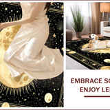Ultra Soft Area Rug, Non Slip, Stain Resistant, Washable Area Rugs for Living Room, Bedroom, Celestial Harmony Yin Yang Motif(Gold)