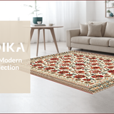 Ultra Soft Area Rug, Non Slip, Stain Resistant, Washable Area Rugs for Living Room, Bedroom, Vintage Floral Non-Slip Bedroom Area Carpet(White)
