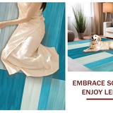 Ultra Soft Area Rug, Non Slip, Stain Resistant, Washable Area Rugs for Living Room, Bedroom, Elegant Modern Geometric Flourish(Blue)