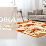 Ultra Soft Area Rug, Non Slip, Stain Resistant, Washable Area Rugs for Living Room, Bedroom, Vibrant Whimsical Fun Design(Orange)