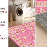 Ultra Soft Area Rug, Non Slip, Stain Resistant, Washable Area Rugs for Living Room, Bedroom, Chic Abstract Artful Arrangement(Pink)