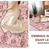 Ultra Soft Area Rug, Non Slip, Stain Resistant, Washable Area Rugs for Living Room, Bedroom, Delicate Watercolor Floral Impression(Pink)