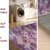 Ultra Soft Area Rug, Non Slip, Stain Resistant, Washable Area Rugs for Living Room, Bedroom, Transitional Luxe Patterned Charm(Purple)