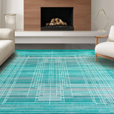 Contemporary Teal Abstract Waves(Blue)