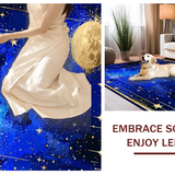 Ultra Soft Area Rug, Non Slip, Stain Resistant, Washable Area Rugs for Living Room, Bedroom, Radiant Nebula Artful Creation(Blue)