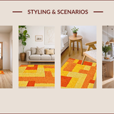 Ultra Soft Area Rug, Non Slip, Stain Resistant, Washable Area Rugs for Living Room, Bedroom, Boho Distressed Low Pile(Orange)