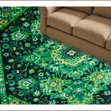 Ultra Soft Area Rug, Non Slip, Stain Resistant, Washable Area Rugs for Living Room, Bedroom, Boho Green Floral Nursery Non Slip Rug(Green)
