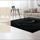 Ultra Soft Area Rug, Non Slip, Stain Resistant, Washable Area Rugs for Living Room, Bedroom, Gothic Snake Print(Black)