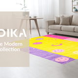 Ultra Soft Area Rug, Non Slip, Stain Resistant, Washable Area Rugs for Living Room, Bedroom, Vibrant Rainbow Notebook Aesthetic(Yellow)