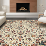 Ultra Soft Area Rug, Non Slip, Stain Resistant, Washable Area Rugs for Living Room, Bedroom, Artistic Abstract Ogee Arrangement(Beige)