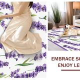 Ultra Soft Area Rug, Non Slip, Stain Resistant, Washable Area Rugs for Living Room, Bedroom, Chic Purple Garden Essence(Purple)