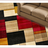 Ultra Soft Area Rug, Non Slip, Stain Resistant, Washable Area Rugs for Living Room, Bedroom, Vibrant Modern Patchwork Aesthetic(Beige)