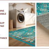 Ultra Soft Area Rug, Non Slip, Stain Resistant, Washable Area Rugs for Living Room, Bedroom, Rustic Vibrant Tribal Aesthetic(Blue)