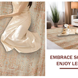 Ultra Soft Area Rug, Non Slip, Stain Resistant, Washable Area Rugs for Living Room, Bedroom, Sleek Contemporary Chevron Design(Beige)