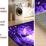 Ultra Soft Area Rug, Non Slip, Stain Resistant, Washable Area Rugs for Living Room, Bedroom, Lush Floral Fantasy Tapestry Style(Purple)