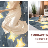 Ultra Soft Area Rug, Non Slip, Stain Resistant, Washable Area Rugs for Living Room, Bedroom, Celestial Nighttime Star Motif(Gray)