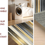 Ultra Soft Area Rug, Non Slip, Stain Resistant, Washable Area Rugs for Living Room, Bedroom, Artistic Textured Linear Design(Gold)