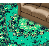 Ultra Soft Area Rug, Non Slip, Stain Resistant, Washable Area Rugs for Living Room, Bedroom, Boho Medallion Forest Green Living Room Rug(Green)